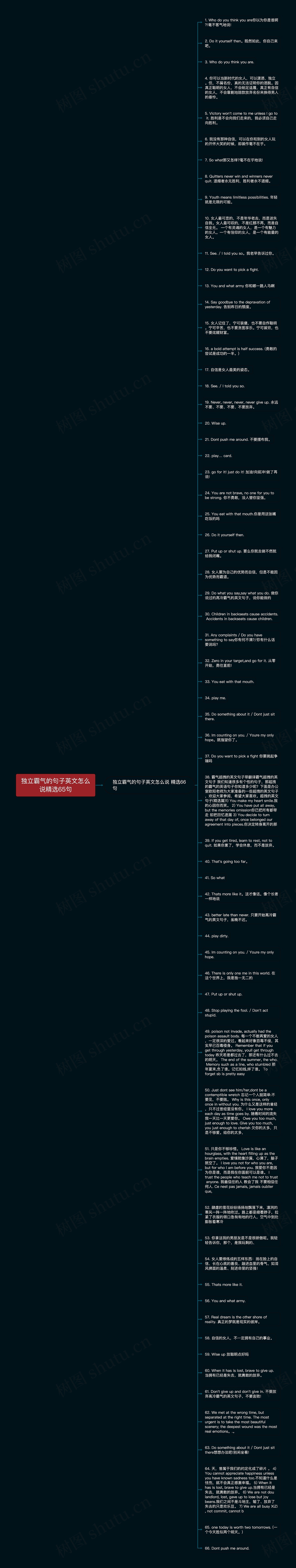 独立霸气的句子英文怎么说精选65句思维导图