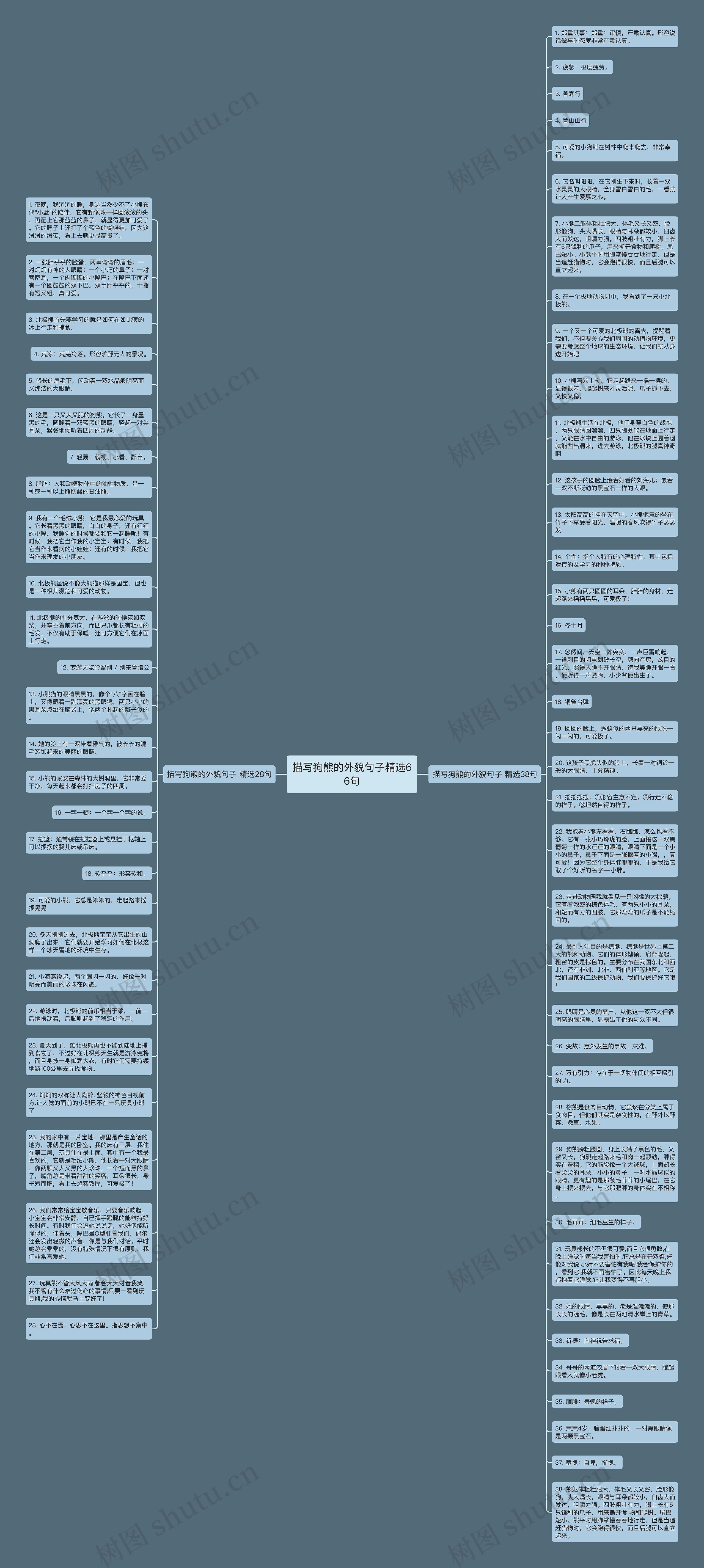 描写狗熊的外貌句子精选66句思维导图