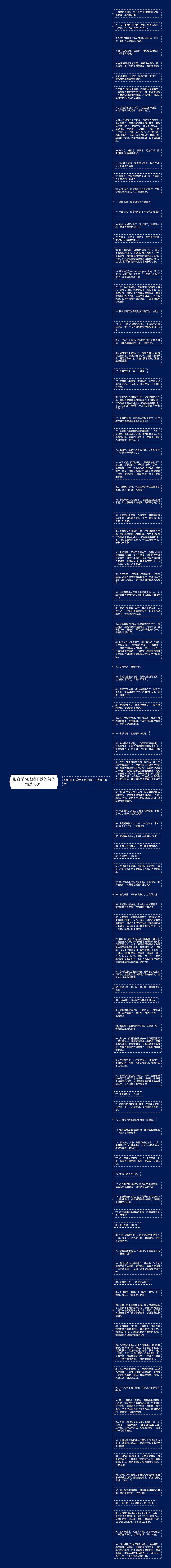 形容学习成绩下跌的句子精选100句思维导图