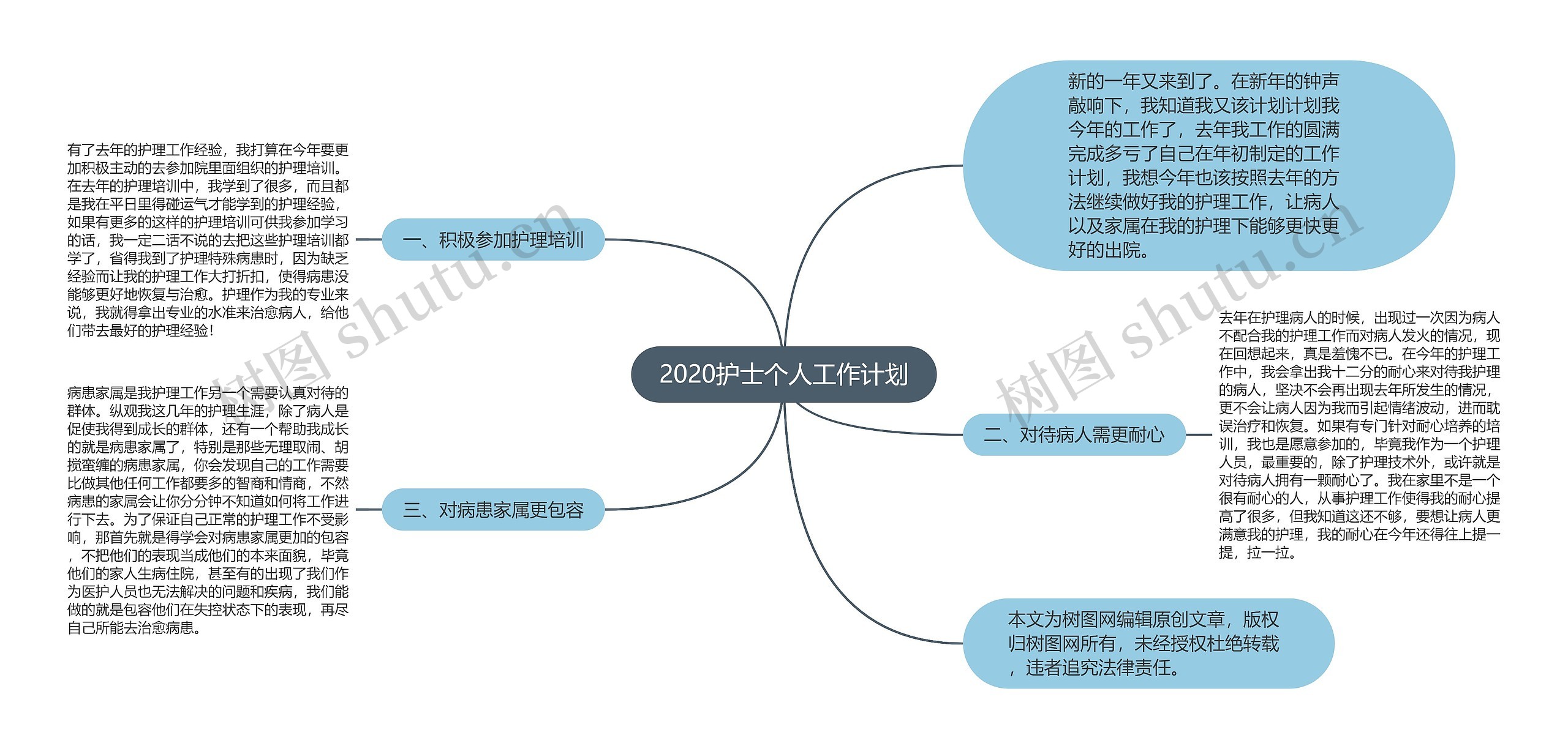 2020护士个人工作计划思维导图