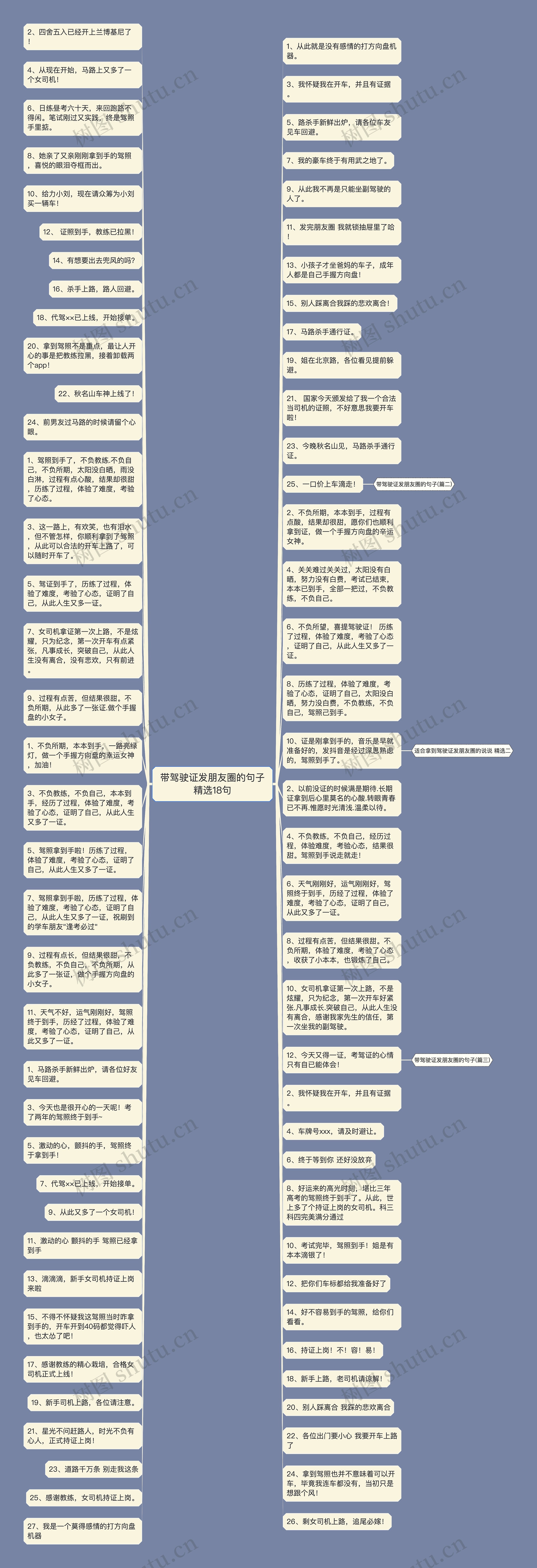 带驾驶证发朋友圈的句子精选18句思维导图