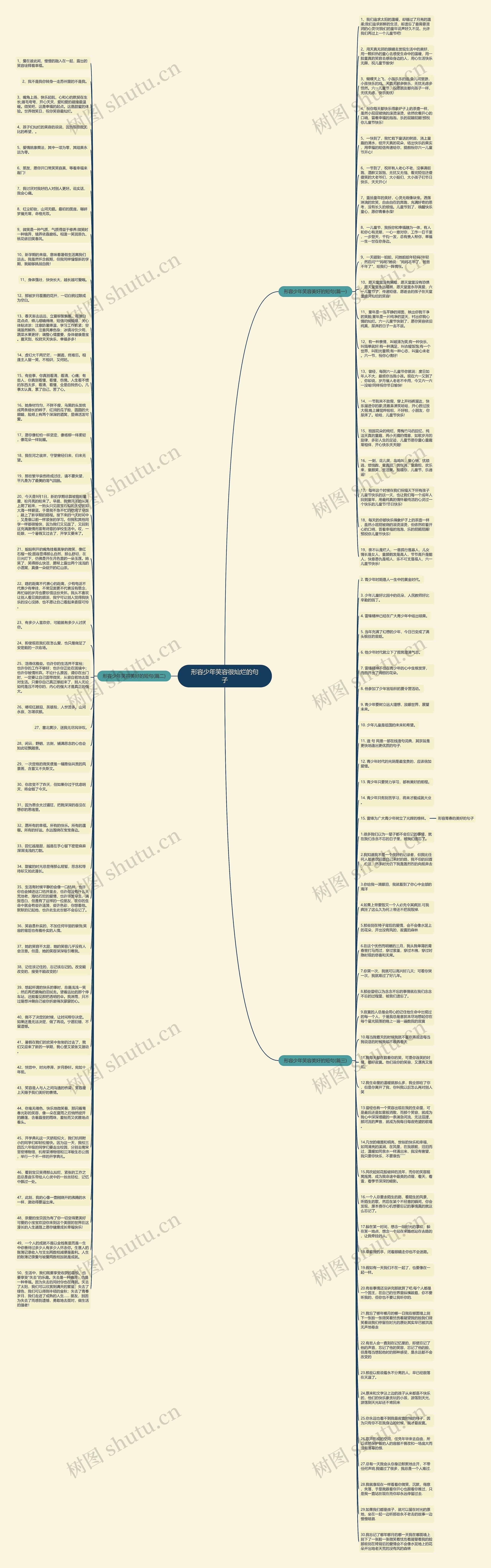 形容少年笑容很灿烂的句子思维导图
