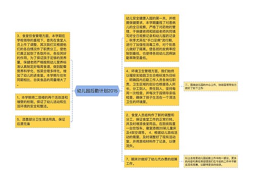 幼儿园后勤计划2015