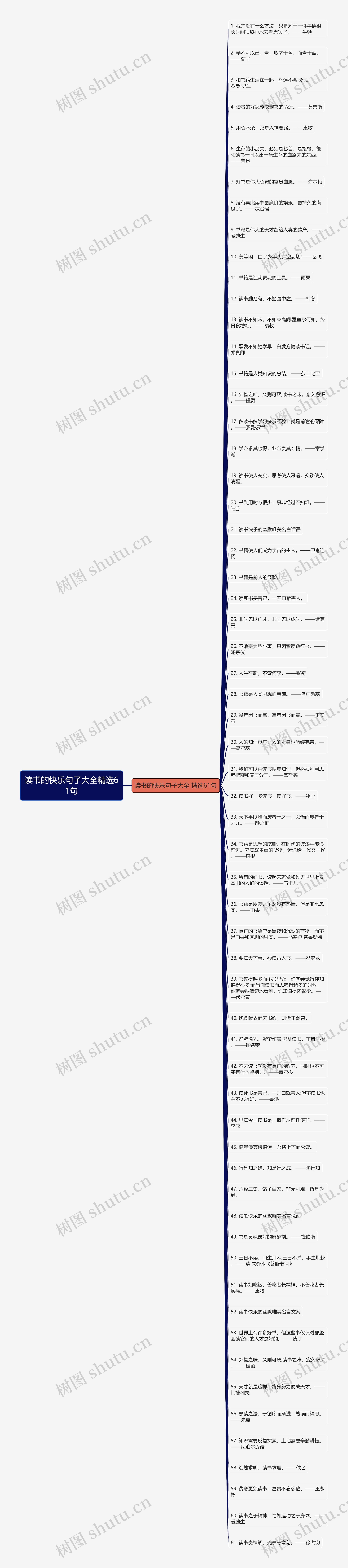 读书的快乐句子大全精选61句思维导图