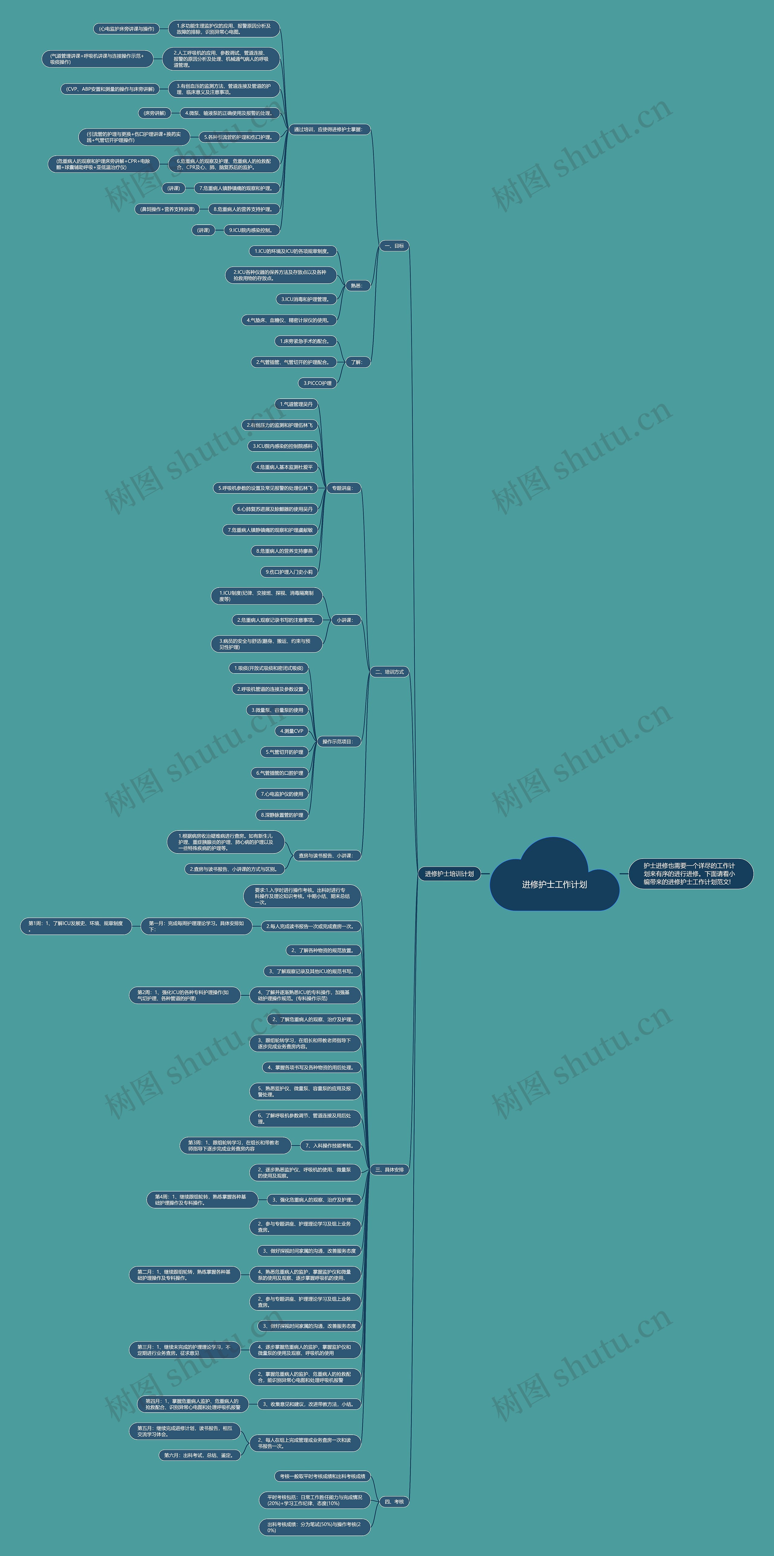 进修护士工作计划思维导图