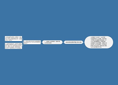 2015年优秀护理工作计划