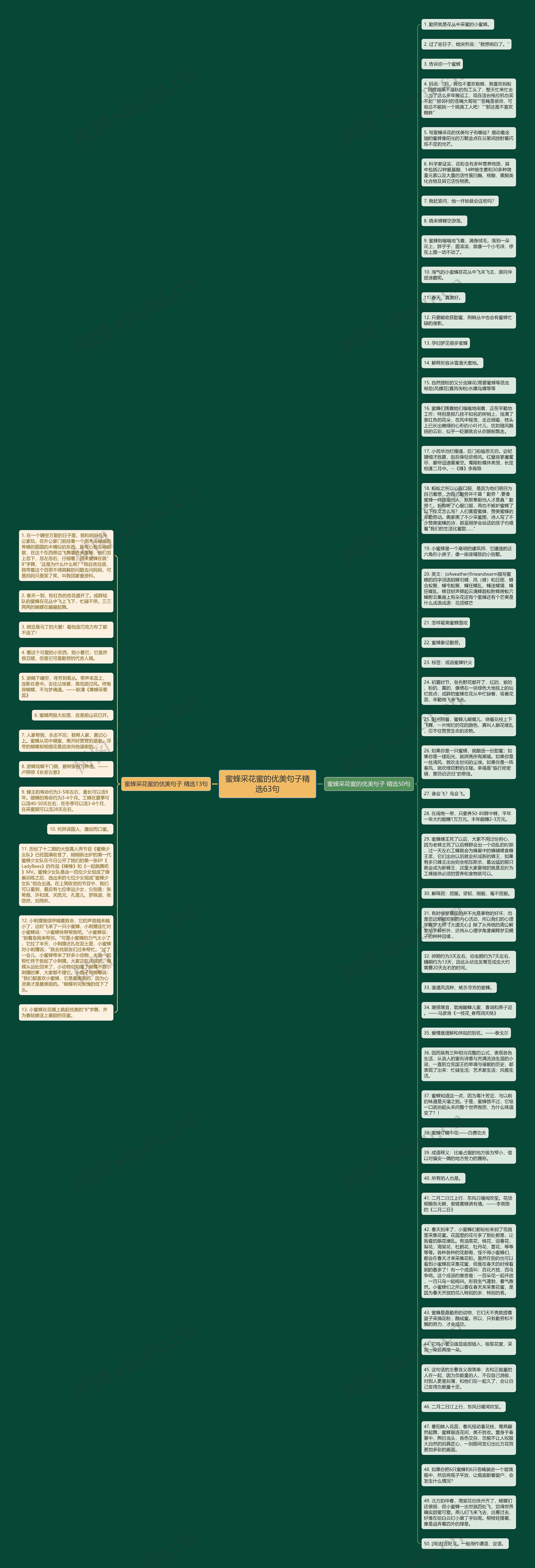 蜜蜂采花蜜的优美句子精选63句思维导图