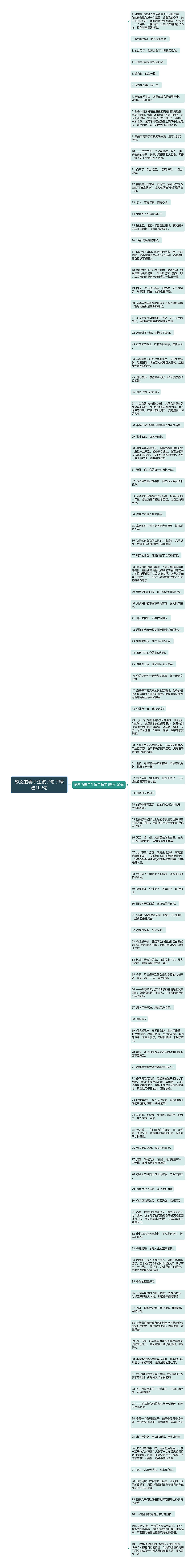 感恩的妻子生孩子句子精选102句思维导图