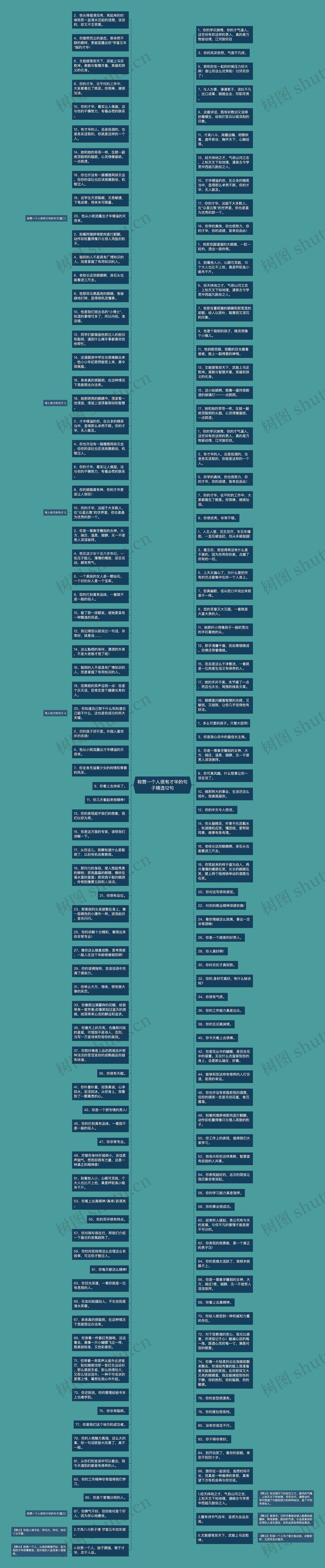 称赞一个人很有才华的句子精选12句思维导图