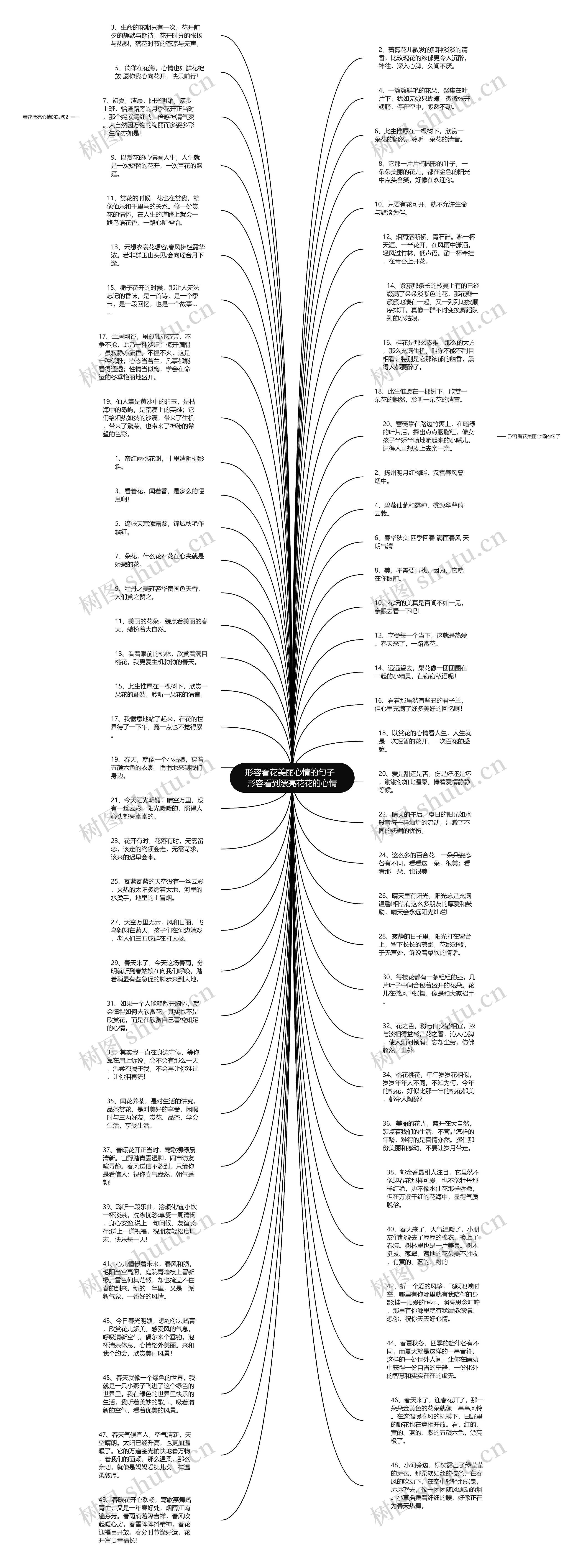形容看花美丽心情的句子  形容看到漂亮花花的心情思维导图