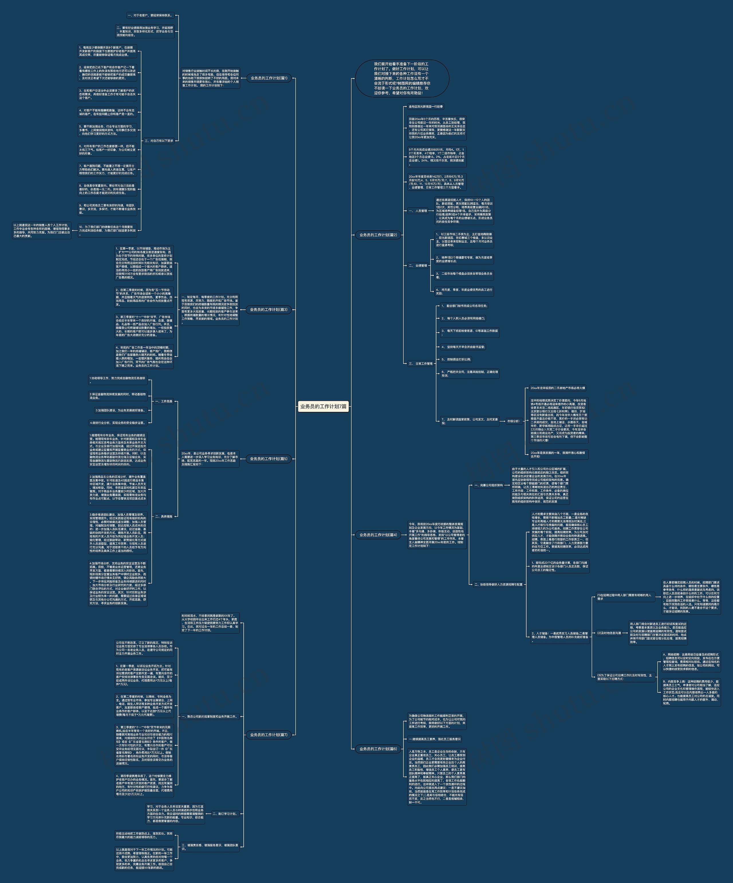 业务员的工作计划7篇