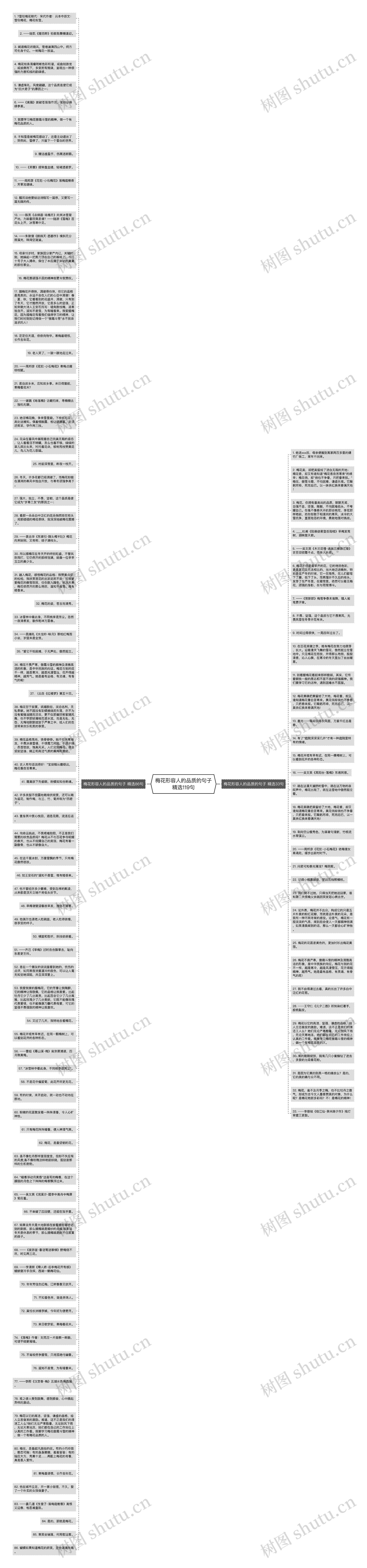 梅花形容人的品质的句子精选119句思维导图