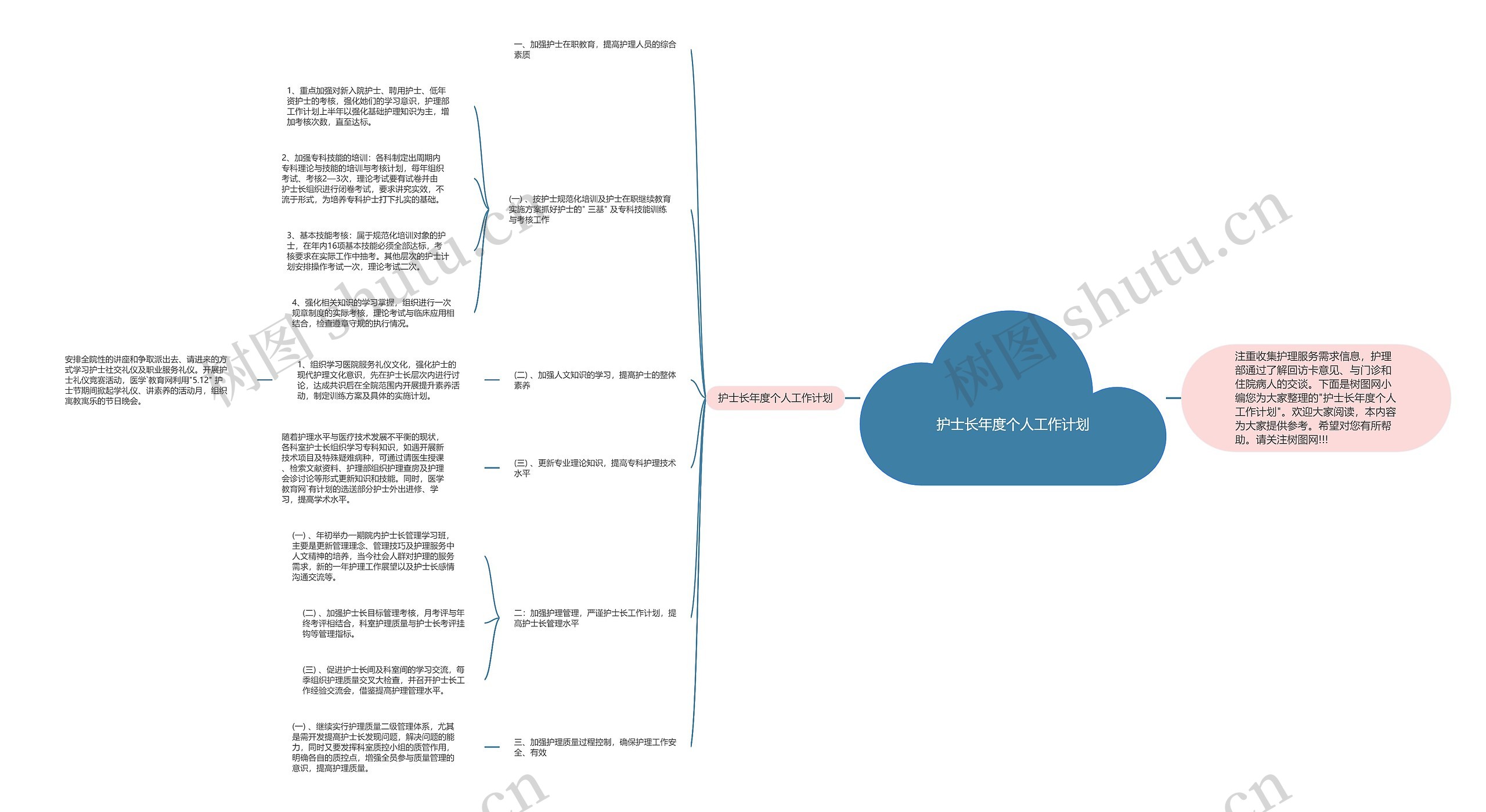 护士长年度个人工作计划思维导图