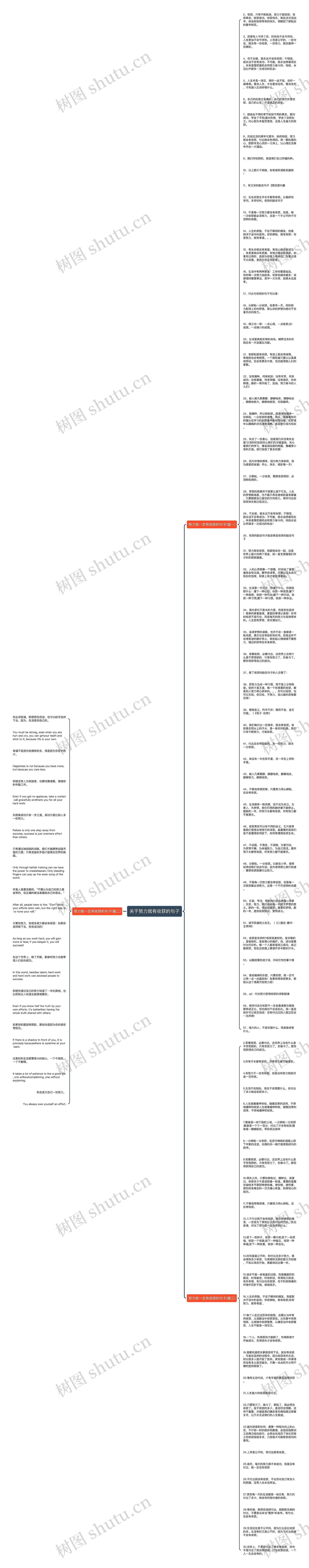 关于努力就有收获的句子思维导图