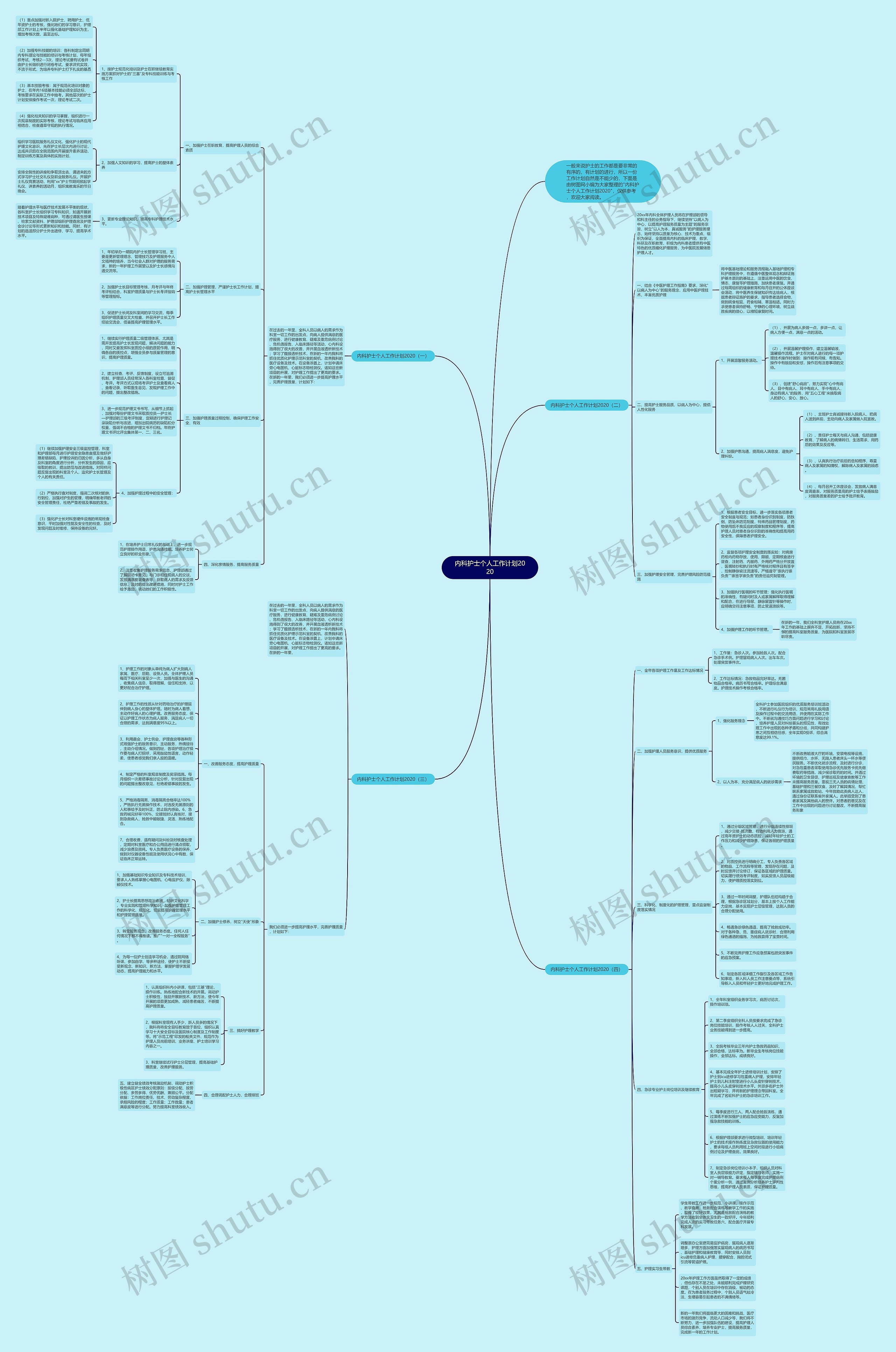 内科护士个人工作计划2020思维导图