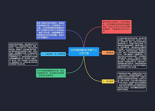 2020银行职员5月份个人工作计划