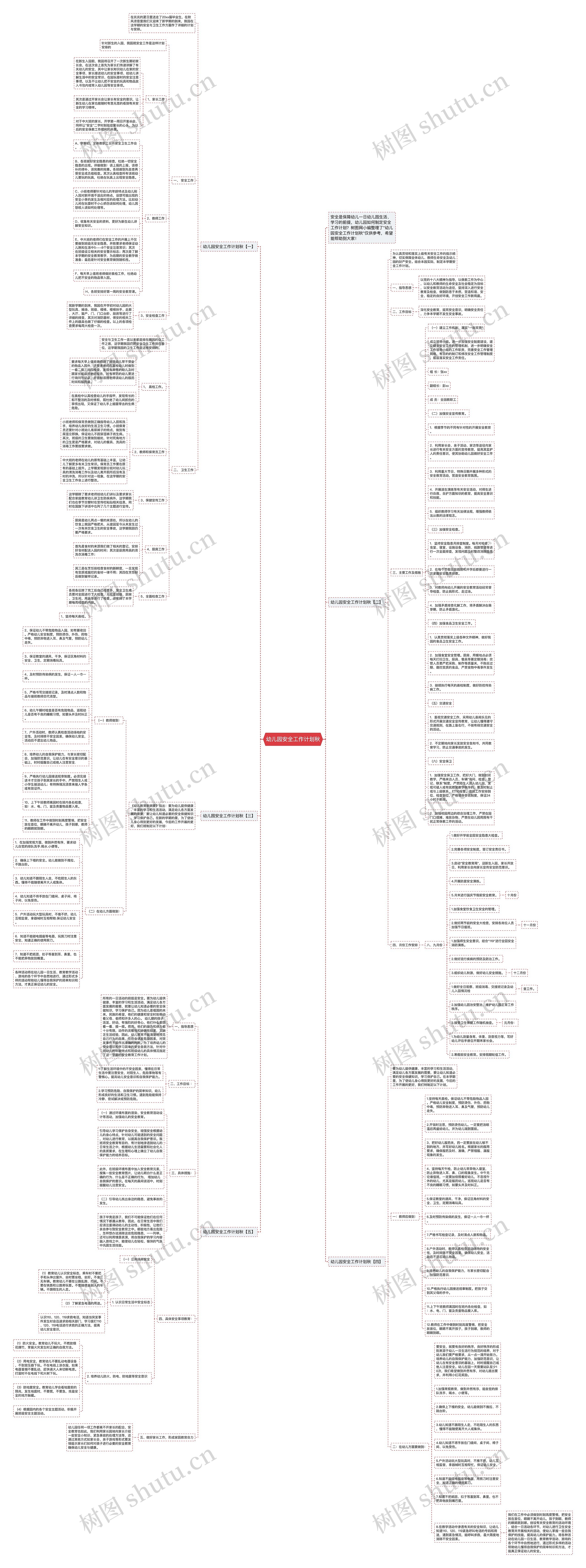 幼儿园安全工作计划秋思维导图