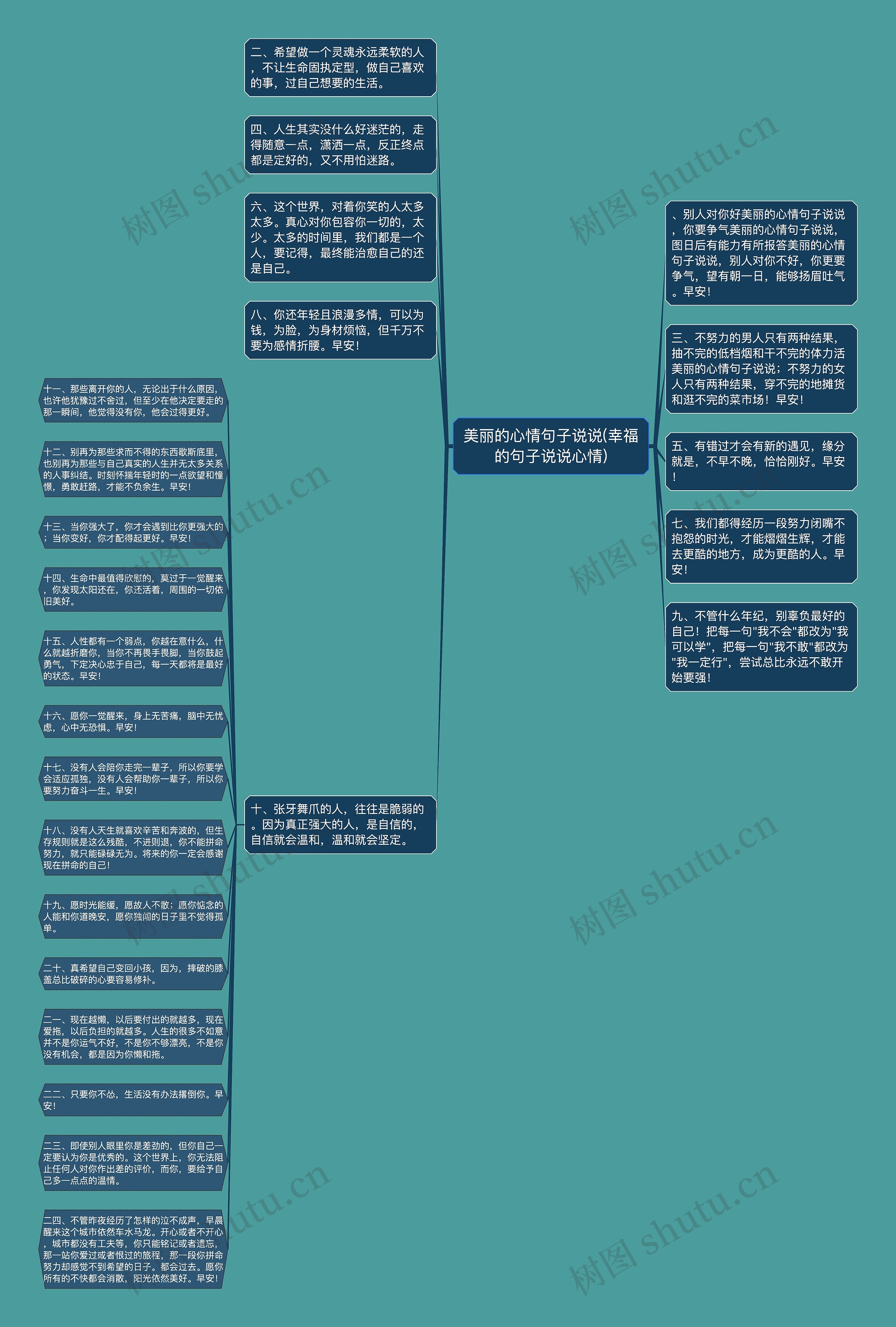 美丽的心情句子说说(幸福的句子说说心情)思维导图