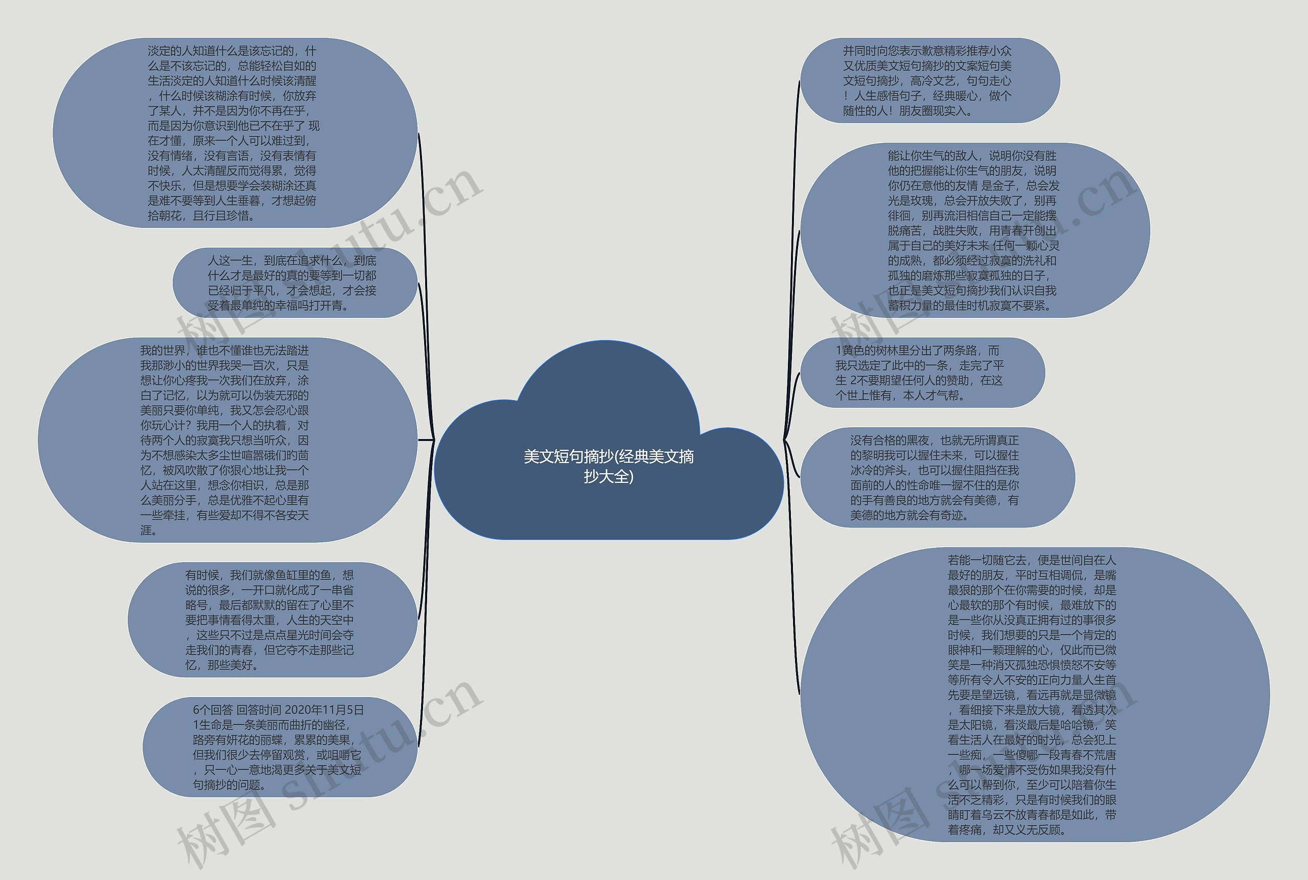 美文短句摘抄(经典美文摘抄大全)思维导图