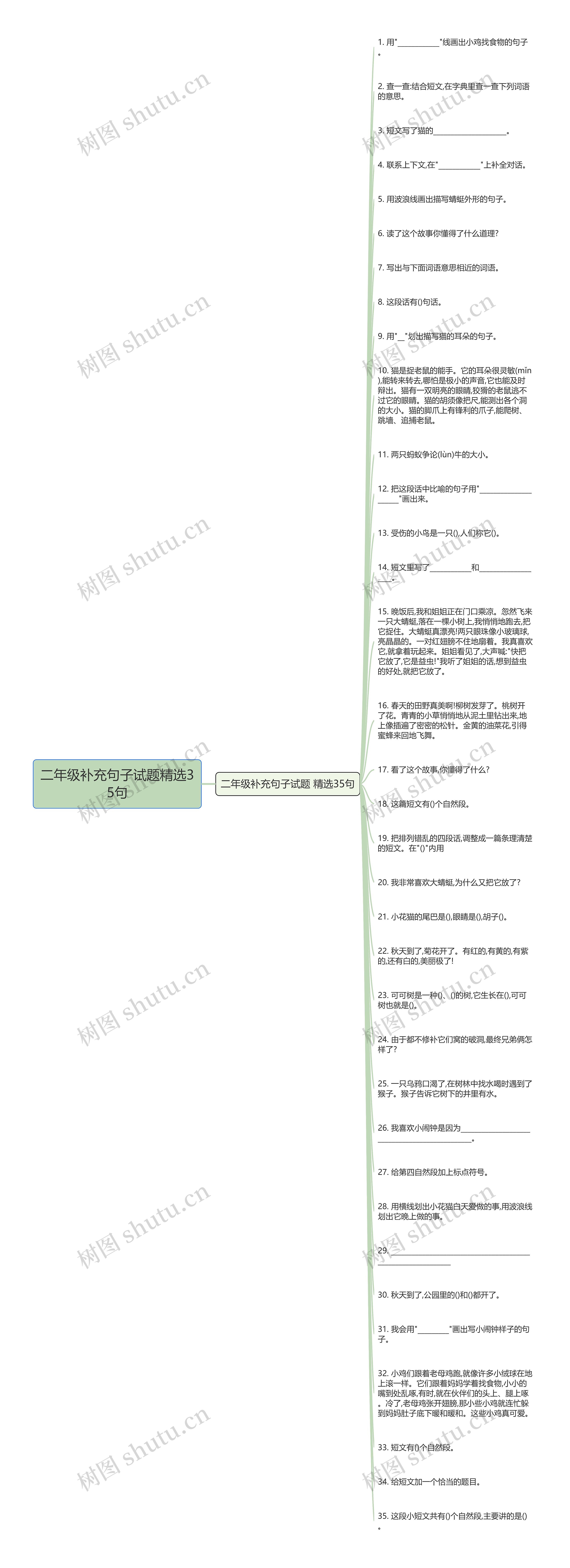 二年级补充句子试题精选35句