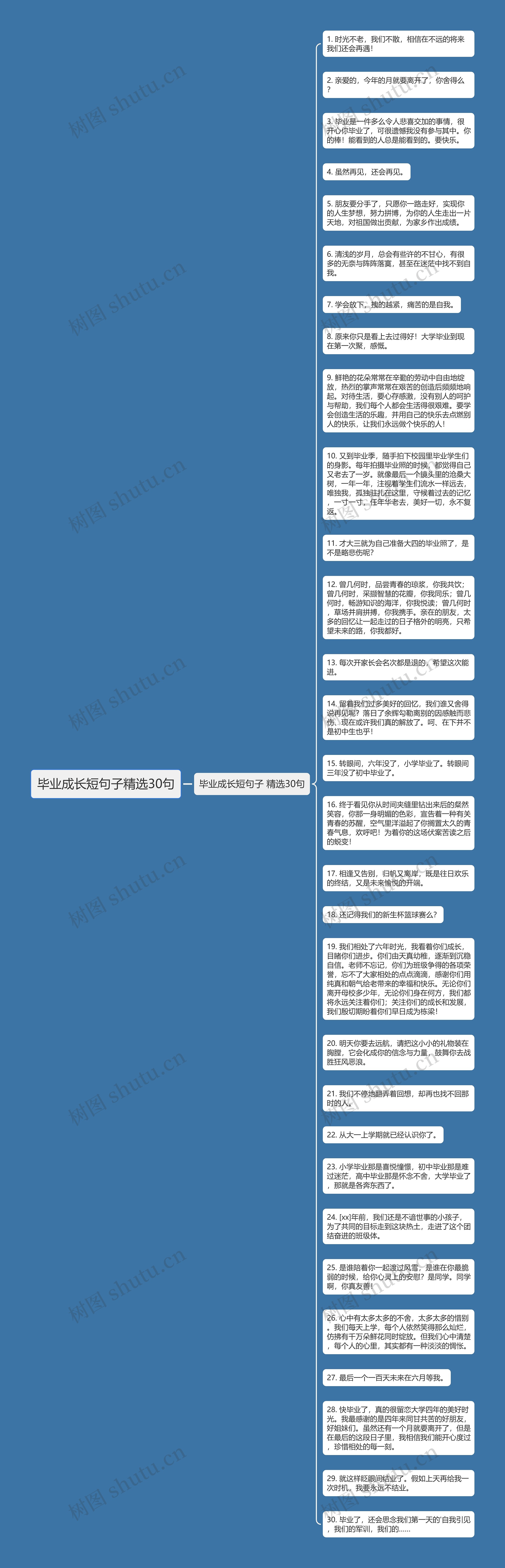 毕业成长短句子精选30句思维导图