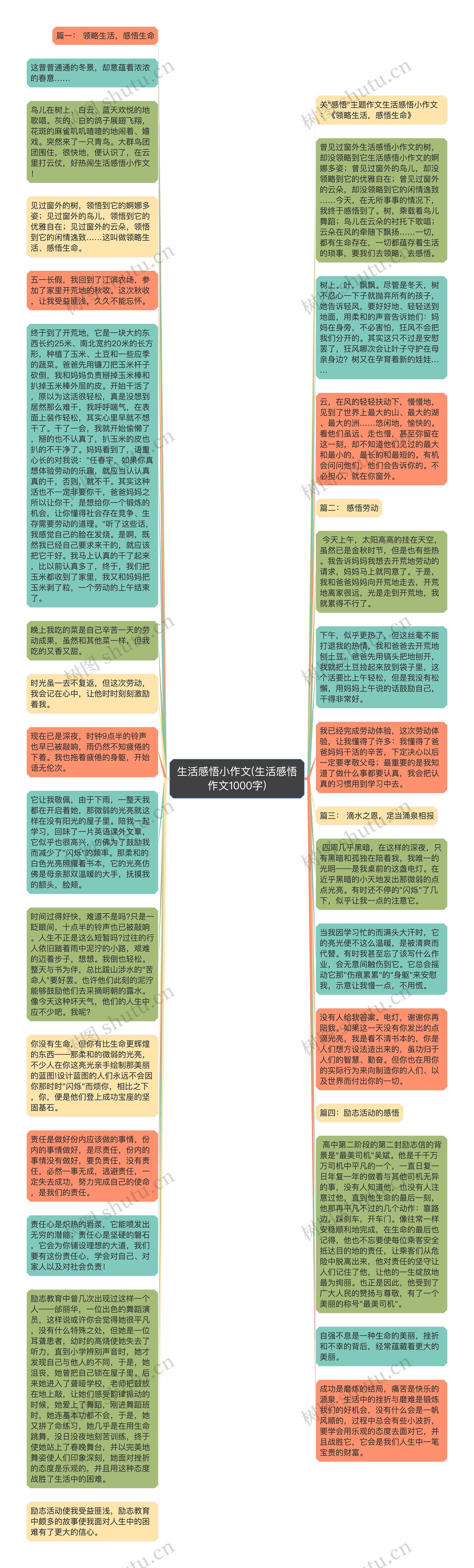 生活感悟小作文(生活感悟作文1000字)思维导图