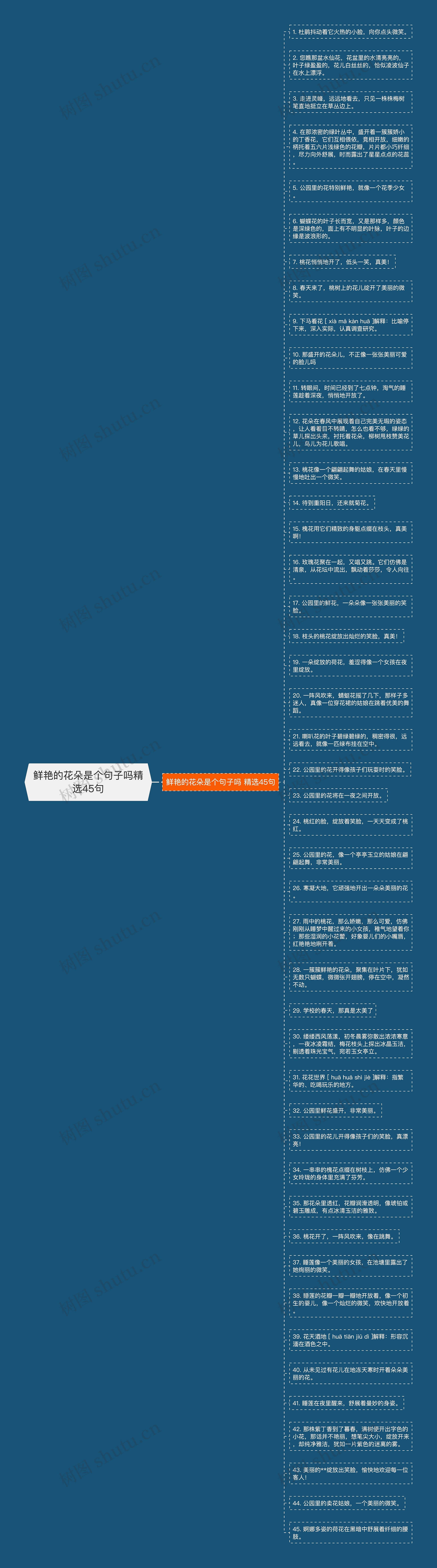 鲜艳的花朵是个句子吗精选45句思维导图