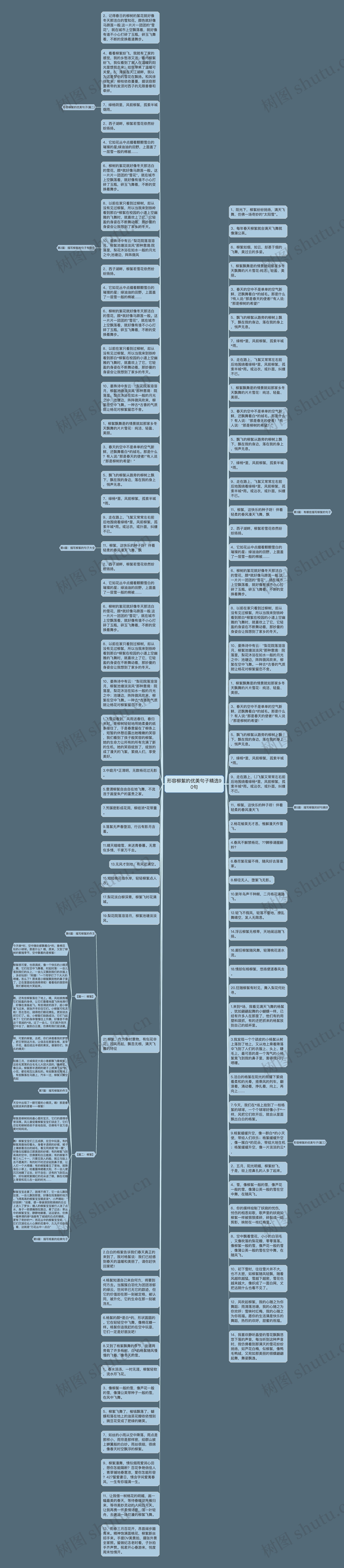 形容柳絮的优美句子精选90句思维导图