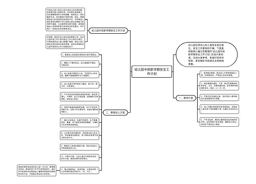 幼儿园中班新学期安全工作计划