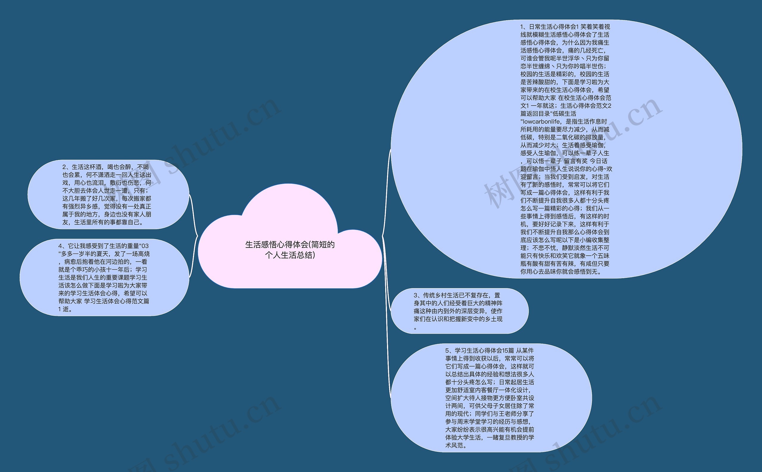 生活感悟心得体会(简短的个人生活总结)思维导图