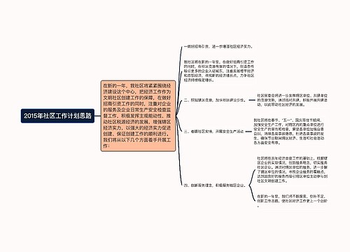 2015年社区工作计划思路