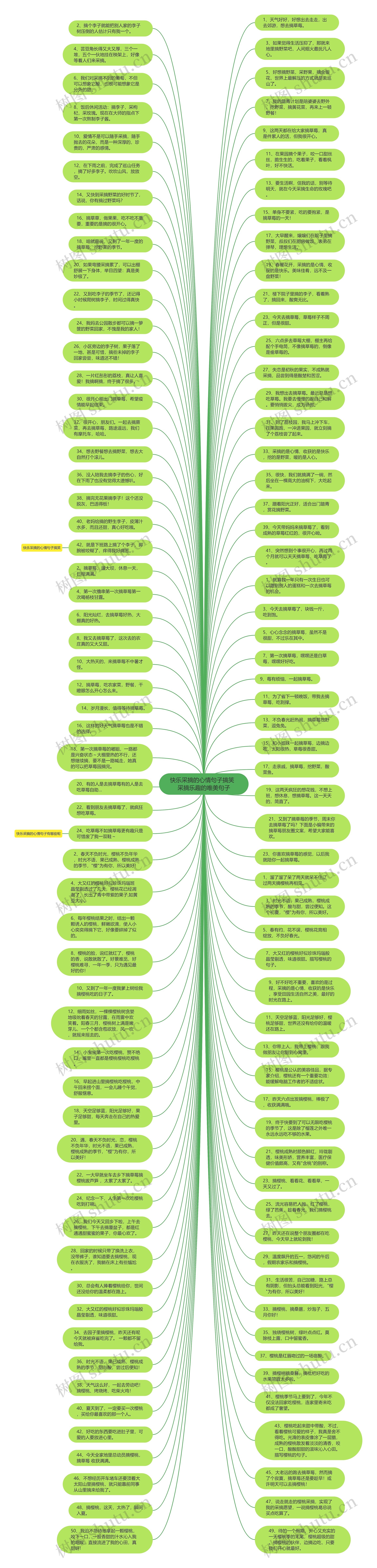 快乐采摘的心情句子搞笑  采摘乐趣的唯美句子思维导图