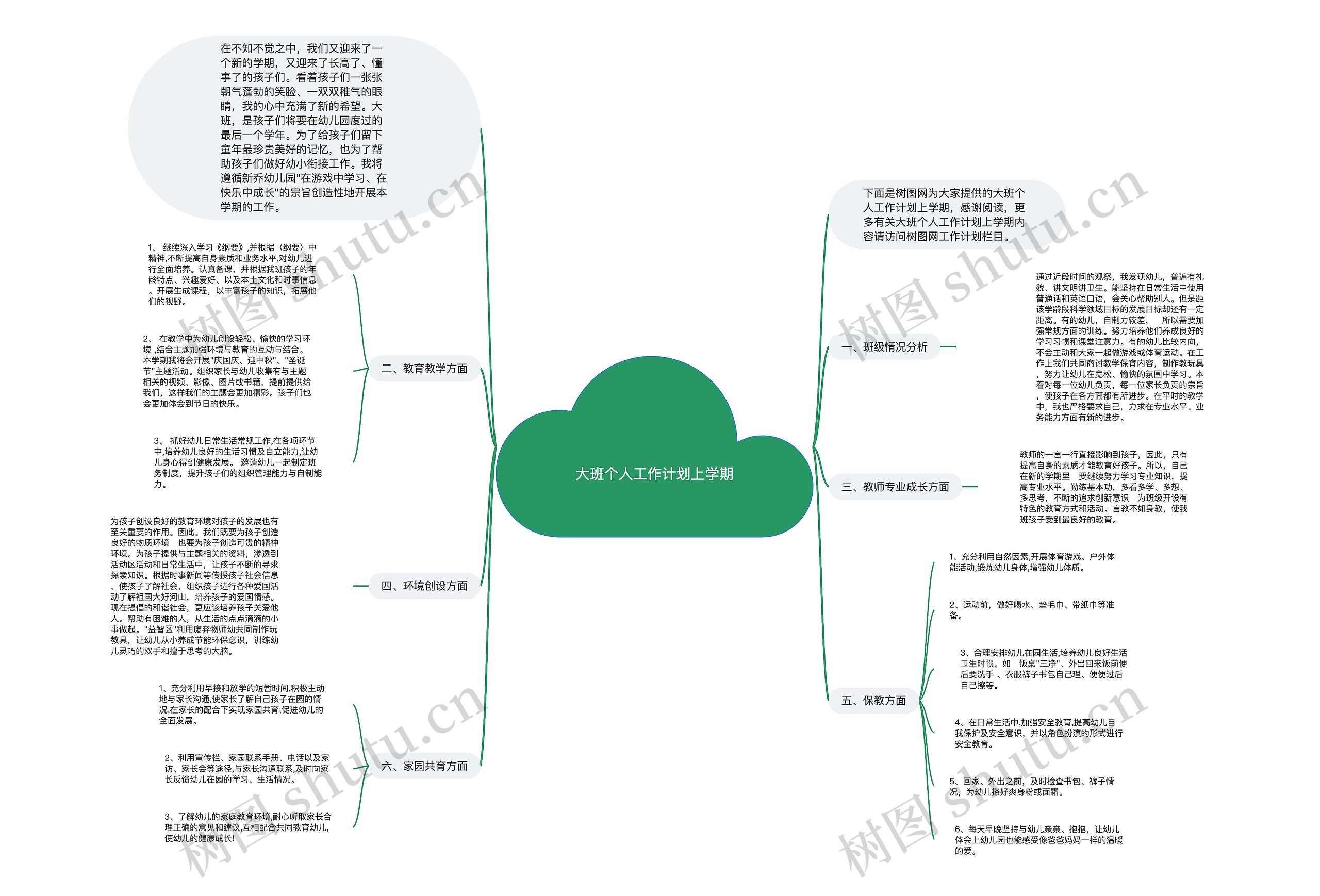 大班个人工作计划上学期思维导图