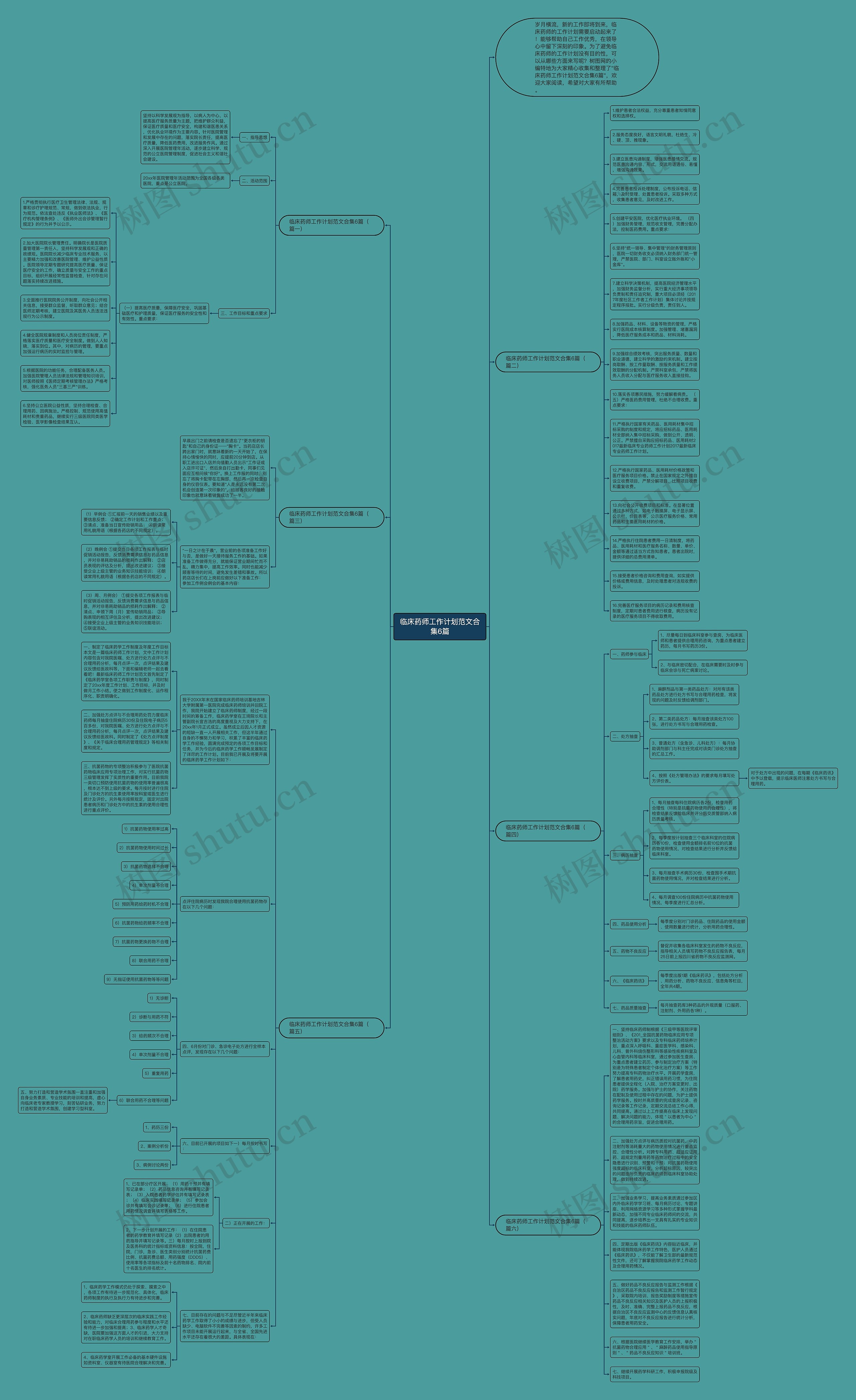 临床药师工作计划范文合集6篇思维导图