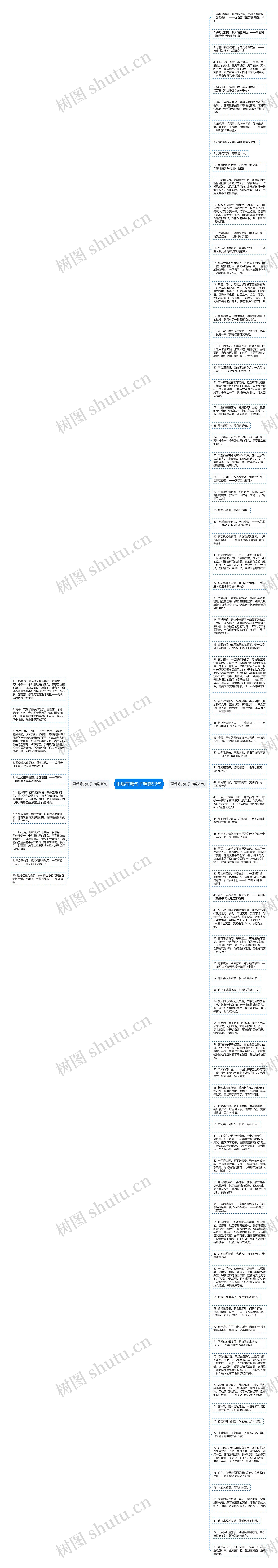 雨后荷塘句子精选93句思维导图