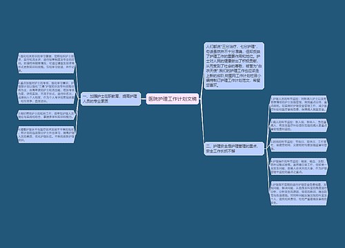 医院护理工作计划文稿