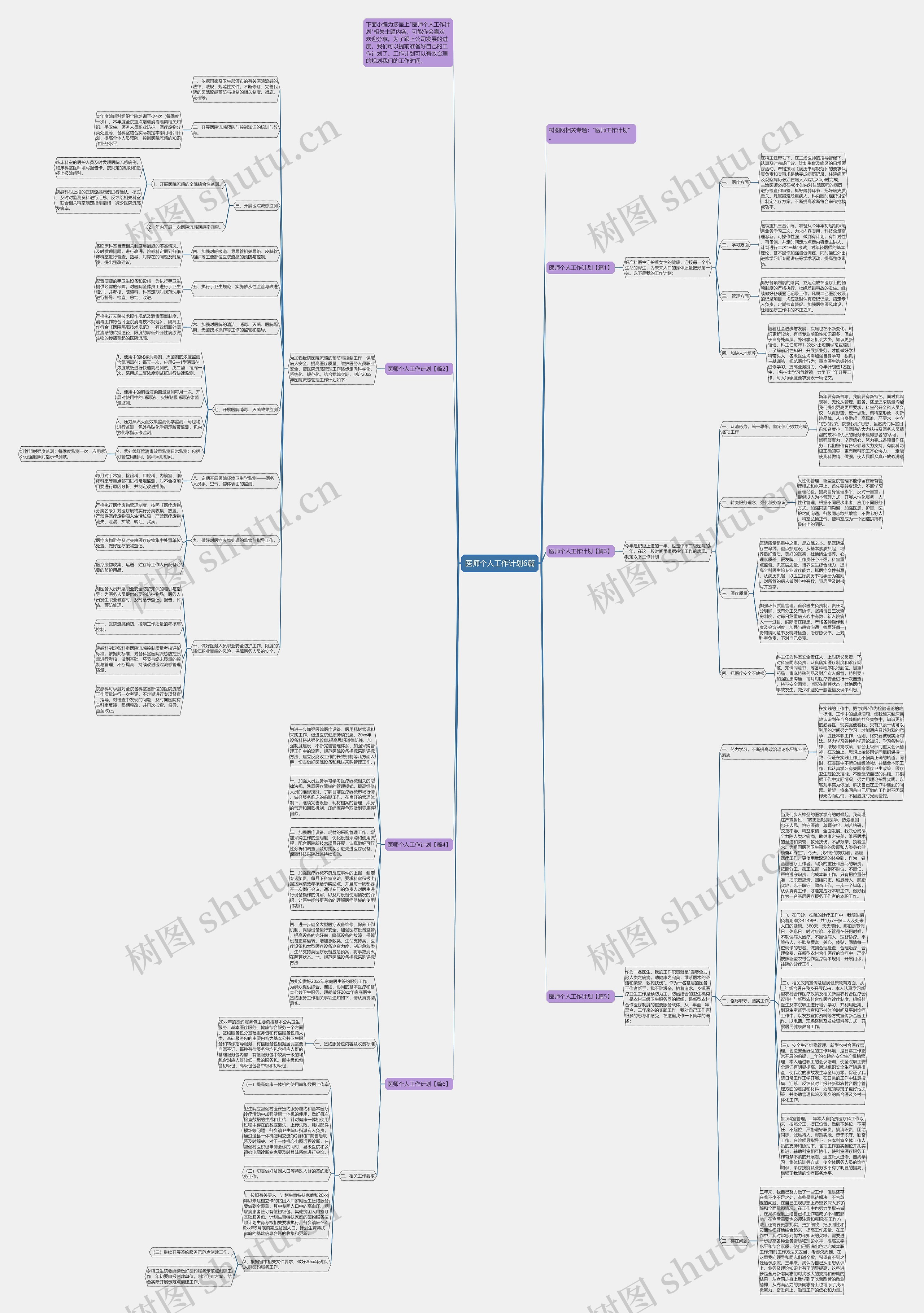 医师个人工作计划6篇思维导图