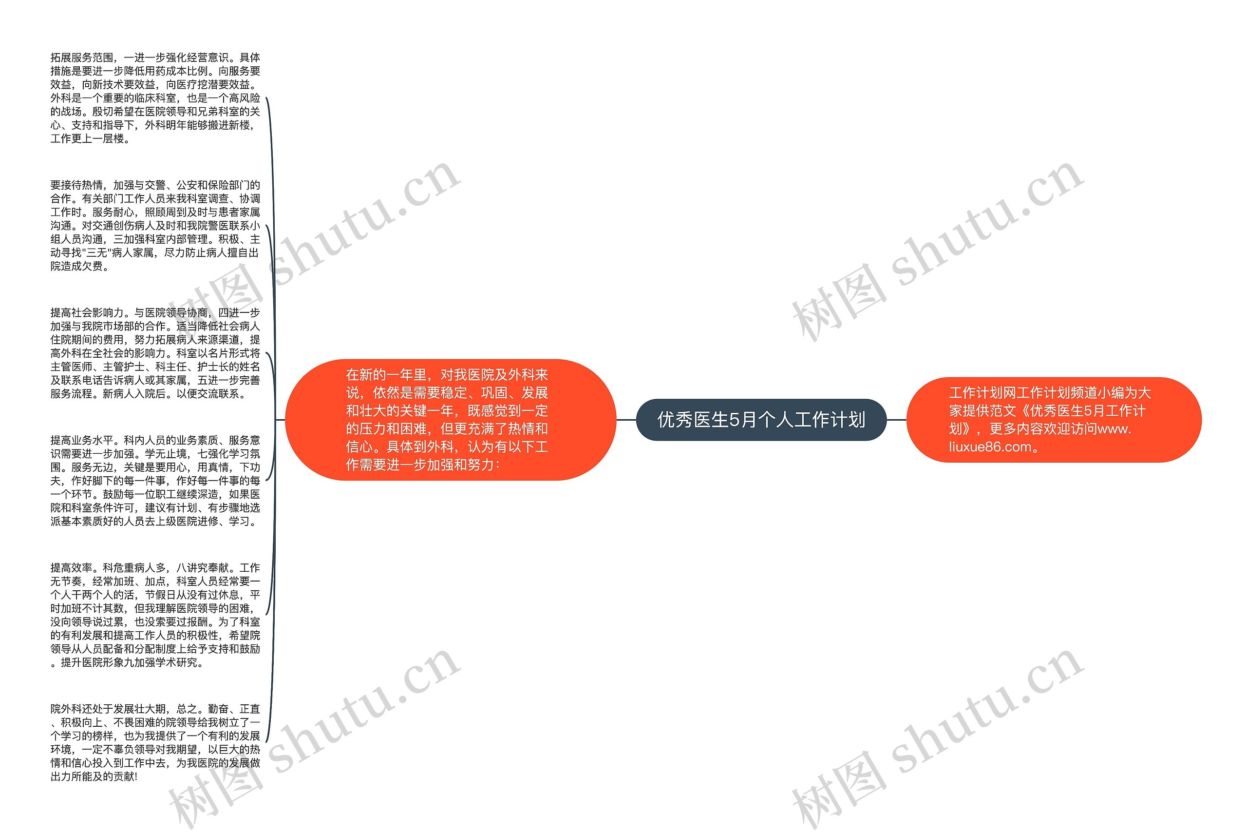 优秀医生5月个人工作计划思维导图