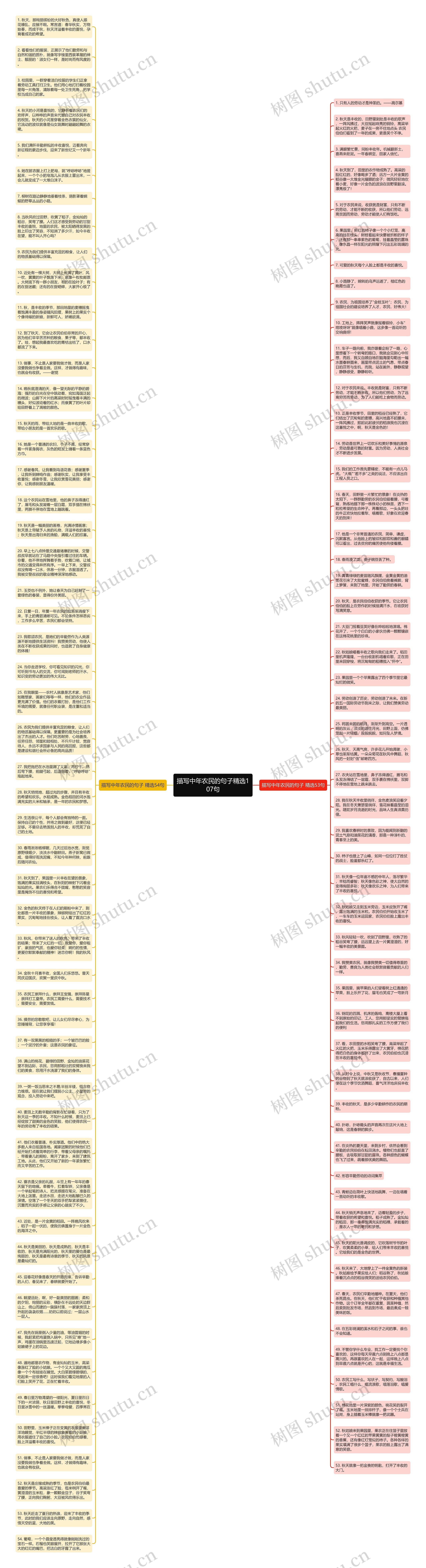 描写中年农民的句子精选107句思维导图