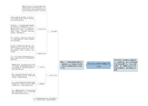 2021幼儿中班下学期工作计划