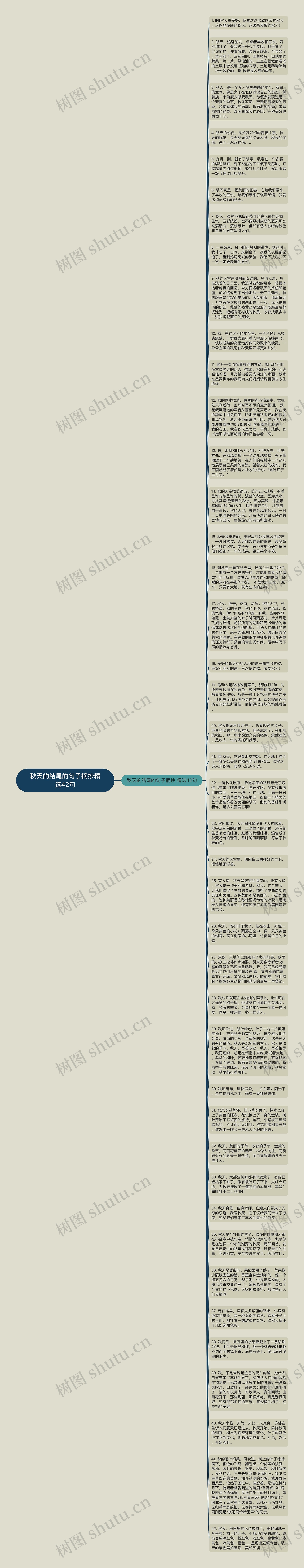 秋天的结尾的句子摘抄精选42句