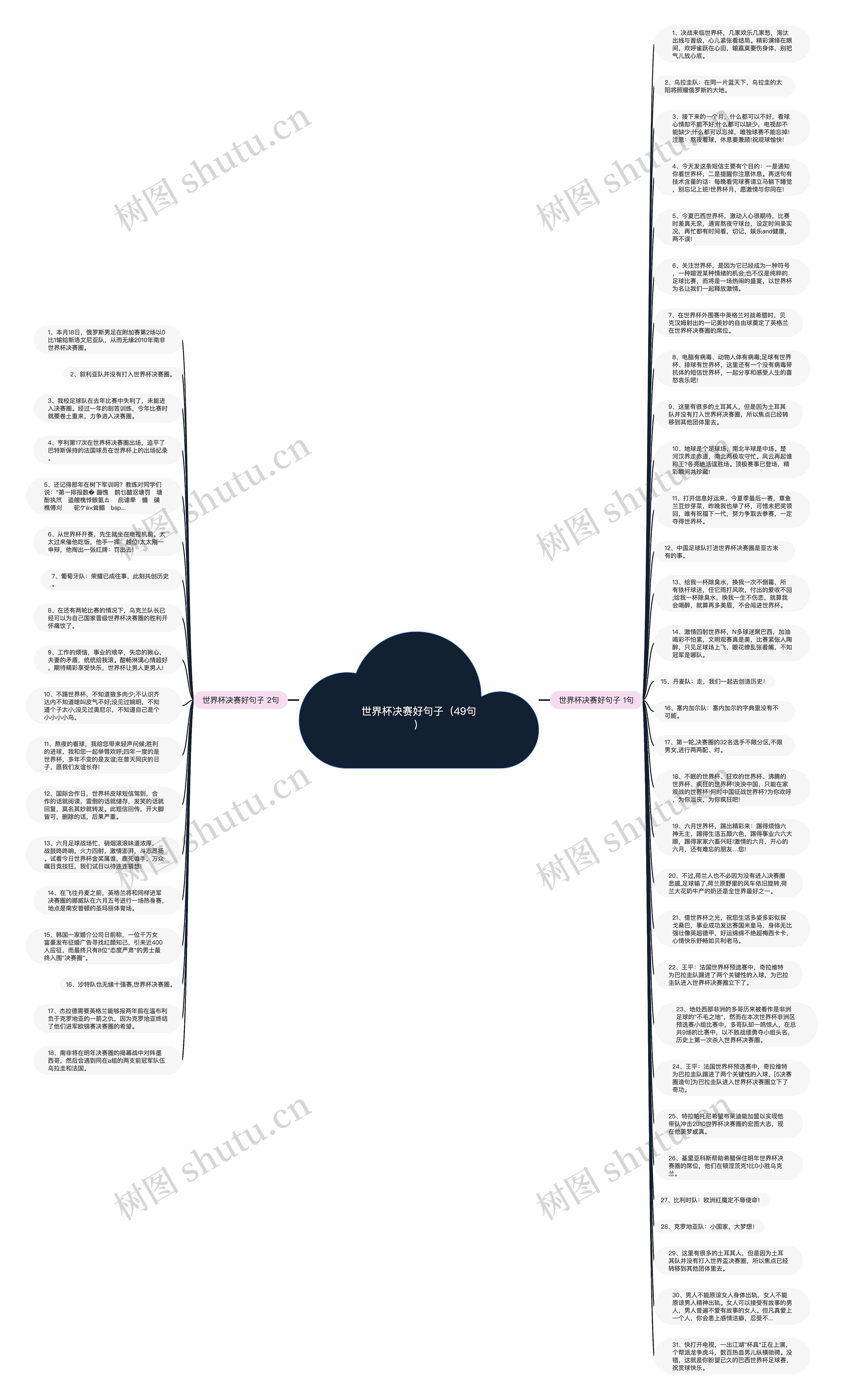 世界杯决赛好句子（49句）思维导图