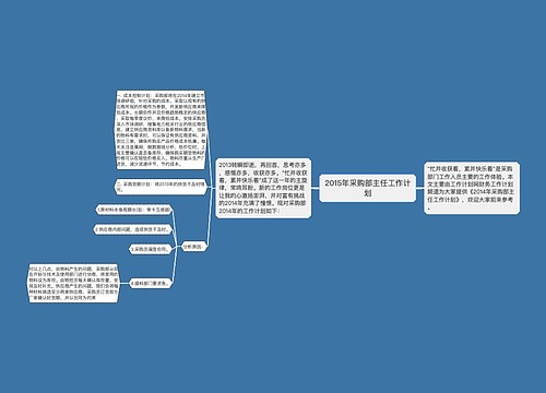 2015年采购部主任工作计划