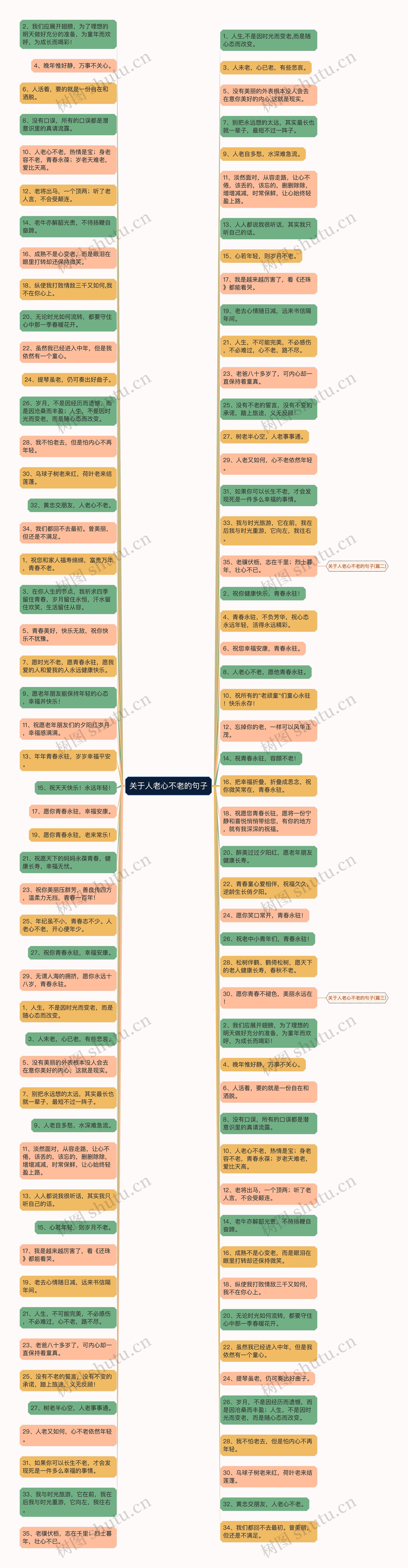 关于人老心不老的句子思维导图