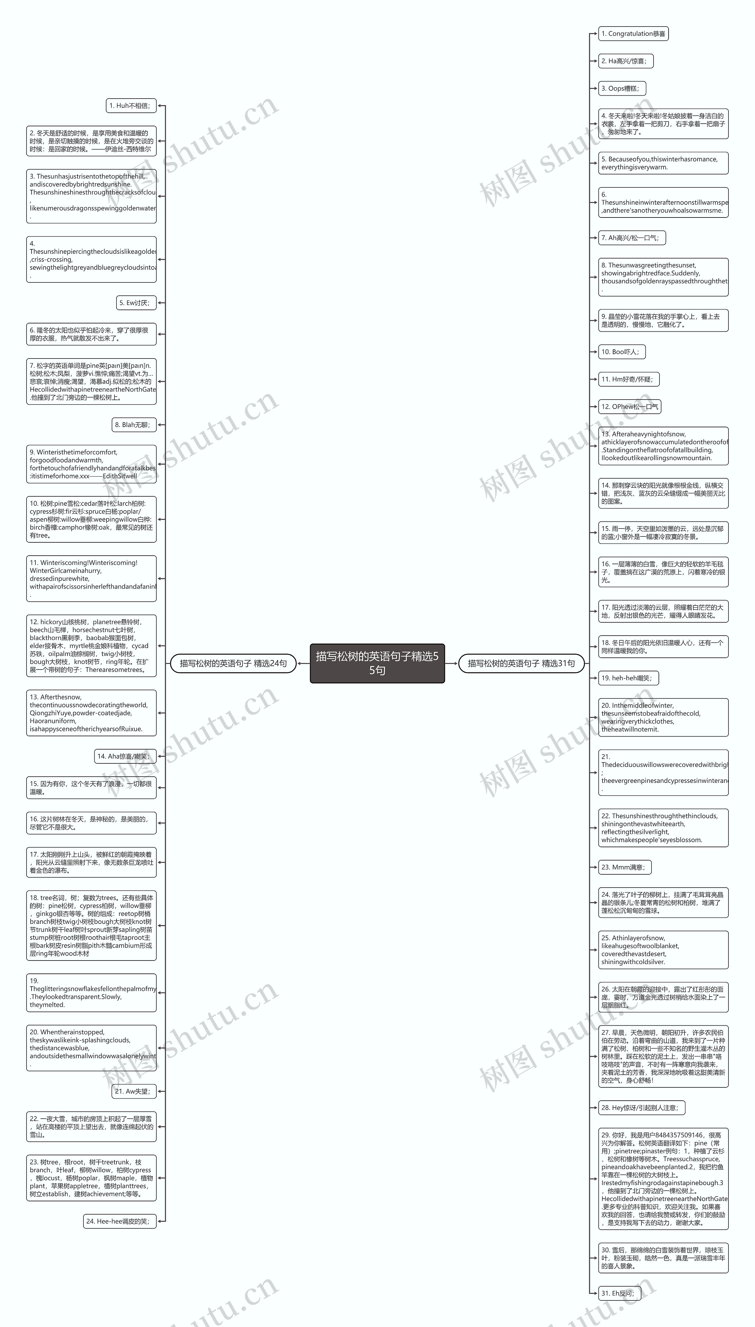 描写松树的英语句子精选55句思维导图高清图 描写松树的英语句子精选55句思维导图