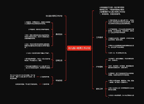 幼儿园小班周工作计划