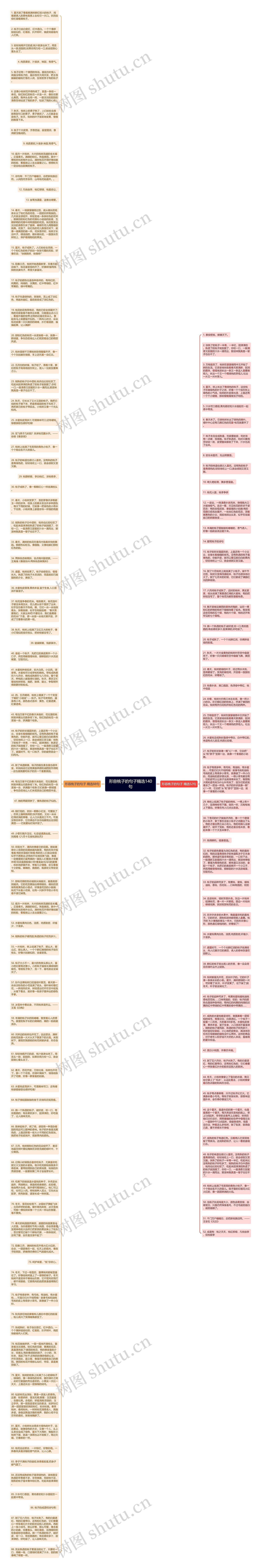 形容桃子的句子精选140句思维导图