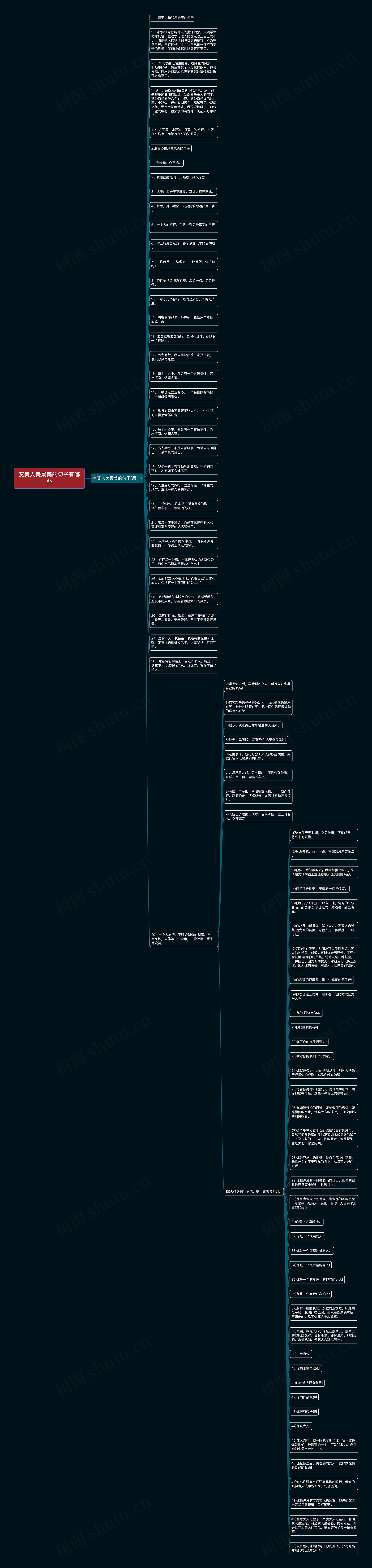 赞美人美景美的句子有哪些思维导图