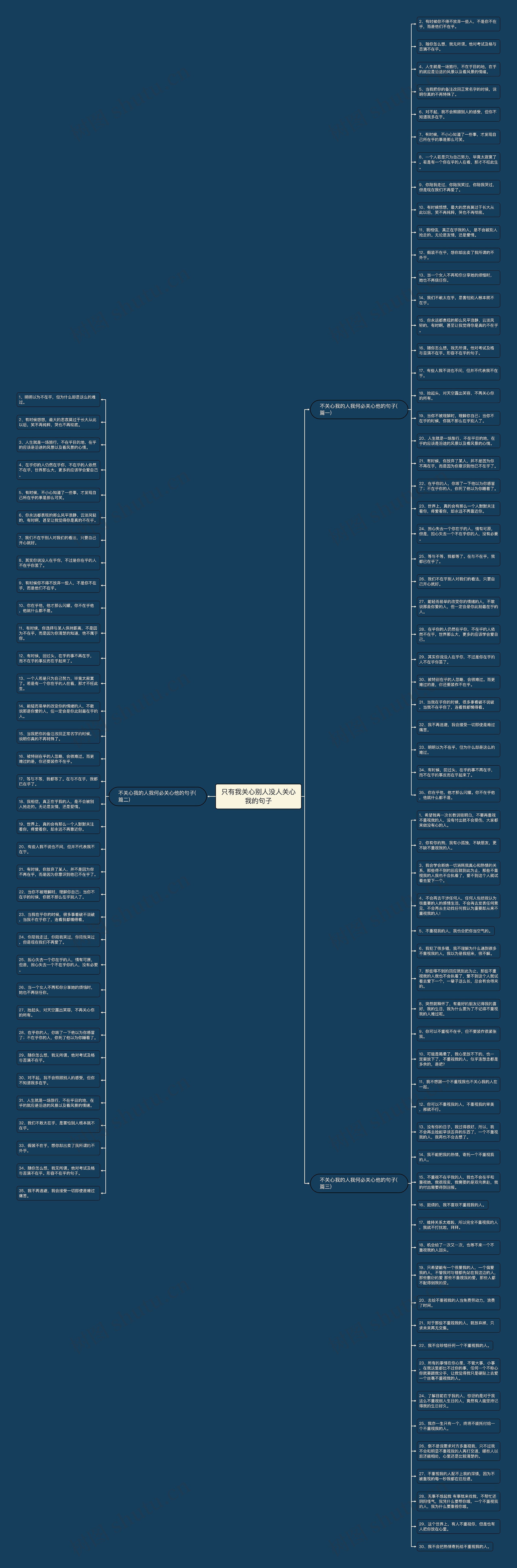 只有我关心别人没人关心我的句子思维导图