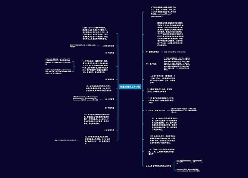 销售经理月工作计划